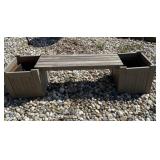 Wood Bench and Planter Boxes