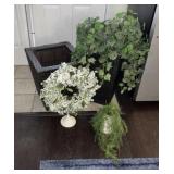 Wicker Planter Pots, Faux Greenery