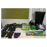 New Luggage Tags, Trash Can with Lid, Gloves and