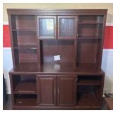 Wooden Entertainment Center With Hutch