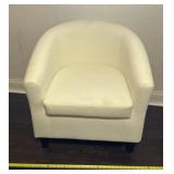 White Leather Chair. Has Some Stains