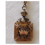 Masonic Knights Templar watch fob pendant  (10kt