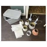 Lamp Shades with Stands and 2 Curtains with Totes