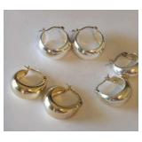 Hoop Earrings 3 Pairs - 925