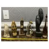 Resin Angel and Wood Carved Decor