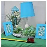 Turquoise Table Lamp, Frames, & More