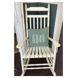 White Rocking Chair with Pillow