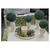 Home Decor Including Faux Topiary Balls