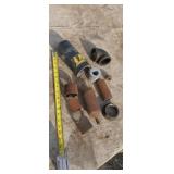 Miscellaneous pipe fittings brass and fiberglass