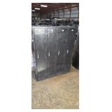 Set of four school lockers attached together