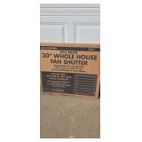 New in the box 30 inch Whole House Fan shutter