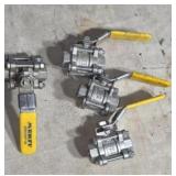 3 Merit 1/2" Stainless Steel Ball Valves