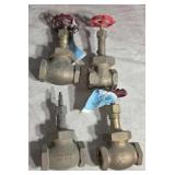 New 1 1/4" Brass Gate Valves