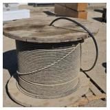 Large Wood Spool with Copper Wire. Approximately