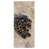 Mostly 1" some 3/4 " unions hammer unions and