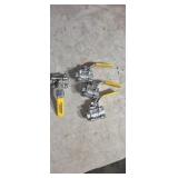 3  Merit 1/2" stainless steel ball valves.