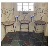 Wrought Iron Ice Bar Stools 26" Floor to Seat