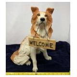 Resin Collie Welcome Statue.