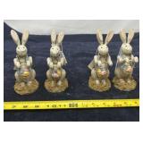 Four Vintage Style Easter Bunny Decor
