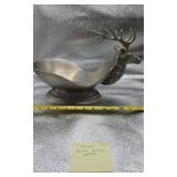Pewter Sleigh Centerpiece with Reindeer Head