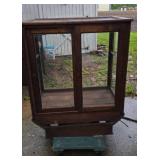 Antique Oak Country Store Display Cabinet