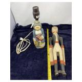 Eddie Walker Mother Goose Lamp and Carved Plaster