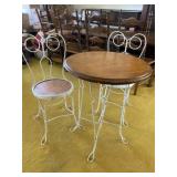 White Wrought Iron Ice Cream Parlor Table and