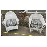 Wicker Woven Chairs with Cushions