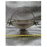 Metal Centerpiece Bowl with Antler Handles