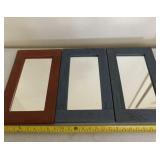 Red and Blue Wood 9" x 14" Mirrors