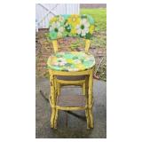 Cosco Kitchen Step Stool Chair With Floral Pattern