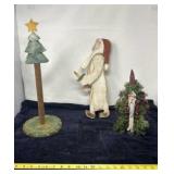 Christmas Tree Paper Towel Holder, Wooden Santa