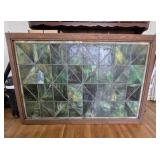 Vintage Stained Glass Window Panel From