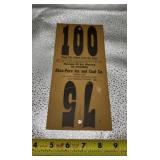 Vintage Abso-Pure Ice & Coal Co. Ice Delivery Card