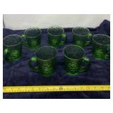 Seneca Glass Company Green Glass Mugs