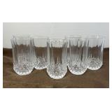 Mid-Century Pressed Glass Tumblers With A