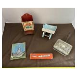 Disney World Decorative Tile, Vintage Metal Toys,