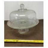 Anchor Hocking Glass Pedestal Cake Stand with