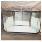57 in Wide Glass and Mirror Floor Showcase
