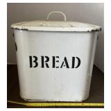 White Enamel Bread Box