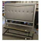 Silver Headboard with Lights and Bed Frame