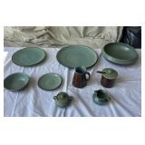 Handmade Ceramic Dinnerware with Green Glaze