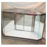 57" Wide Glass and Mirror Floor Showcase