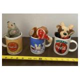 Coca-Cola Coffee Cups with Bean Bag Plushies