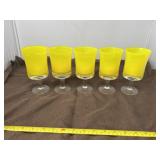 Vintage Denby Mirage Citron Yellow Water Goblets