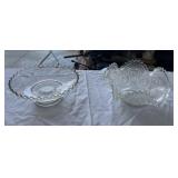 Pressed Glass Set Includes a Footed Pedestal Bowl