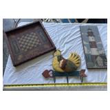 Harvest Time Wood Picture with Light House and