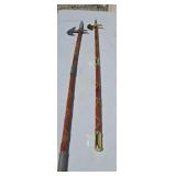 Two Medieval Pole Arm Metal Axes Replicas