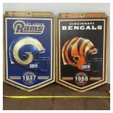 St. Louis Rams and Cincinnati Bengals Wood Signs