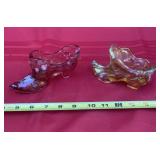 Fenton Hand Painted Slipper and Marigold